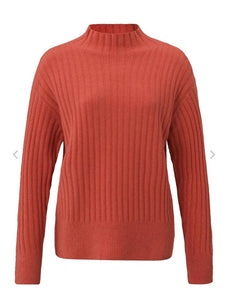 YAYA Turtleneck Sweater - Ochre Red
