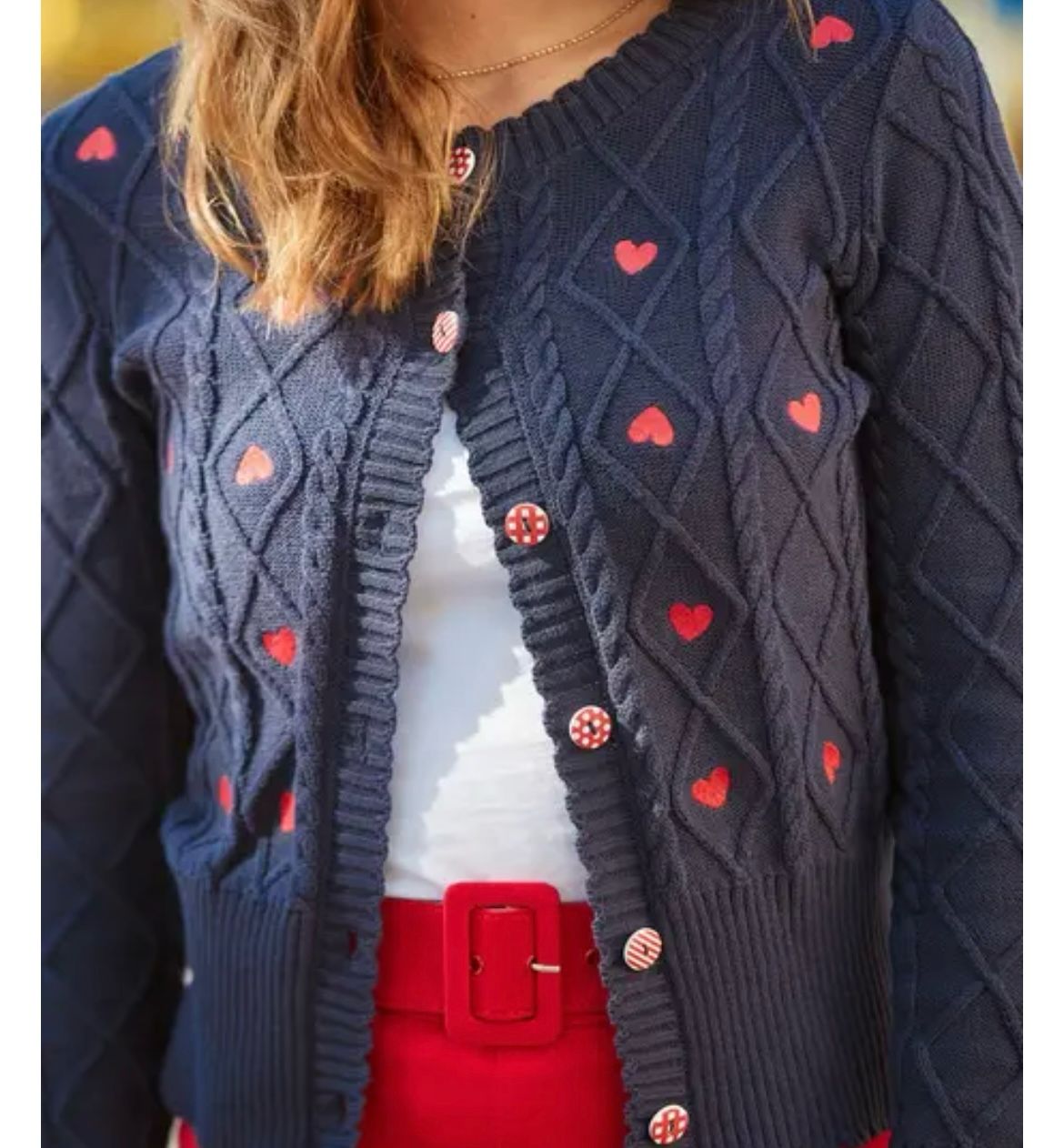 Heart Embroidered Cardigan