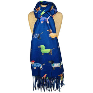 LUA Blue Daschund Scarf