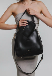 Black Shoulder Bag with Additional Clutch