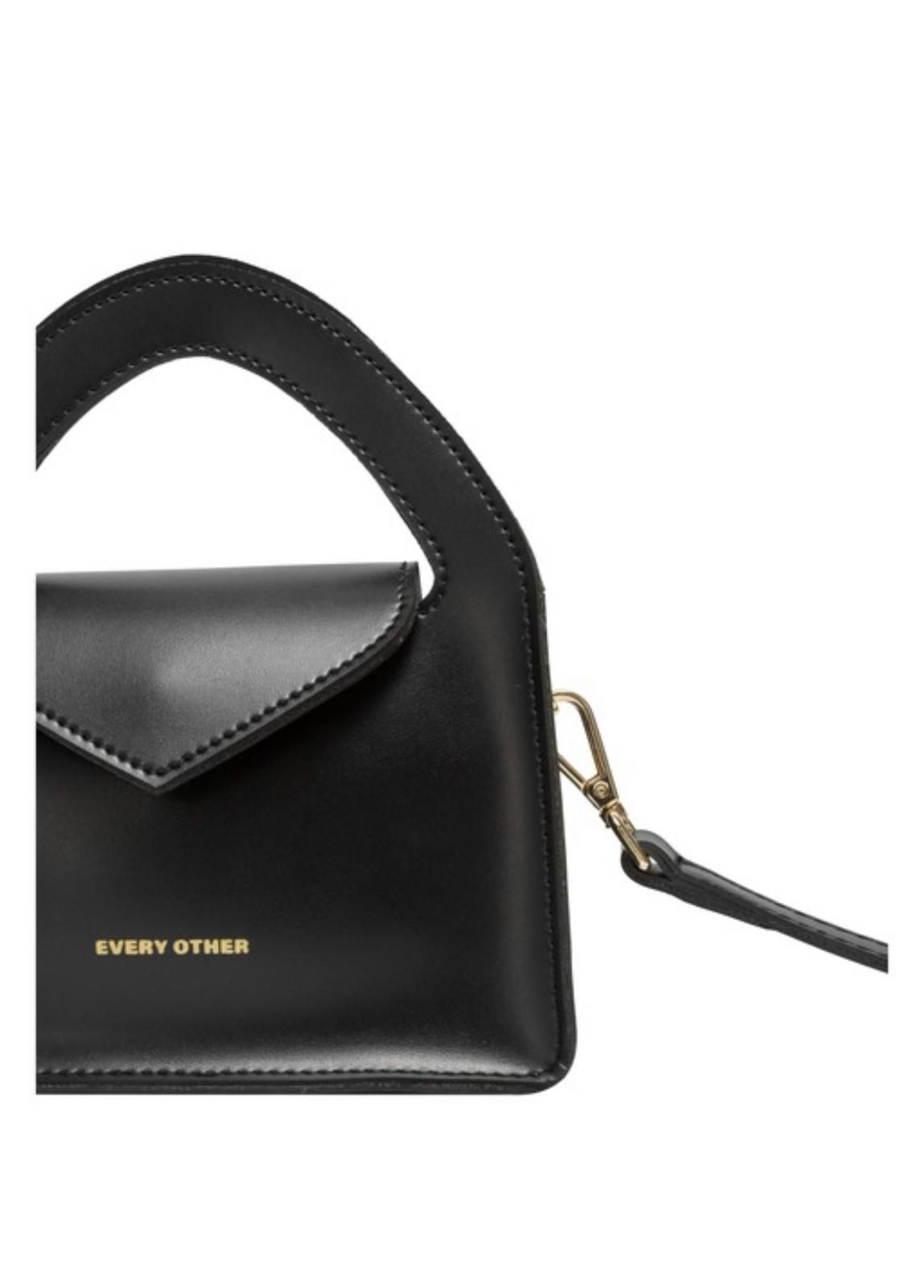 Black Small Clutch Bag with Detachable Strap