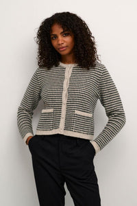 Knit Cardigan - Feather Grey/Black