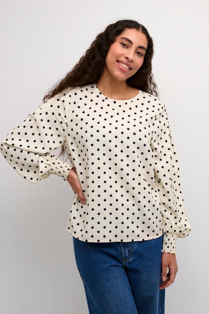 KAoscarna Blouse - Chalk/Black Dot