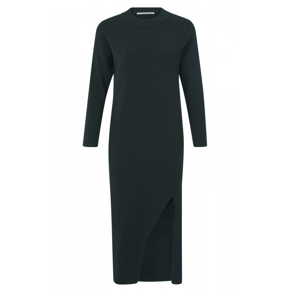Ribbed Dress with long sleeves and crew neck